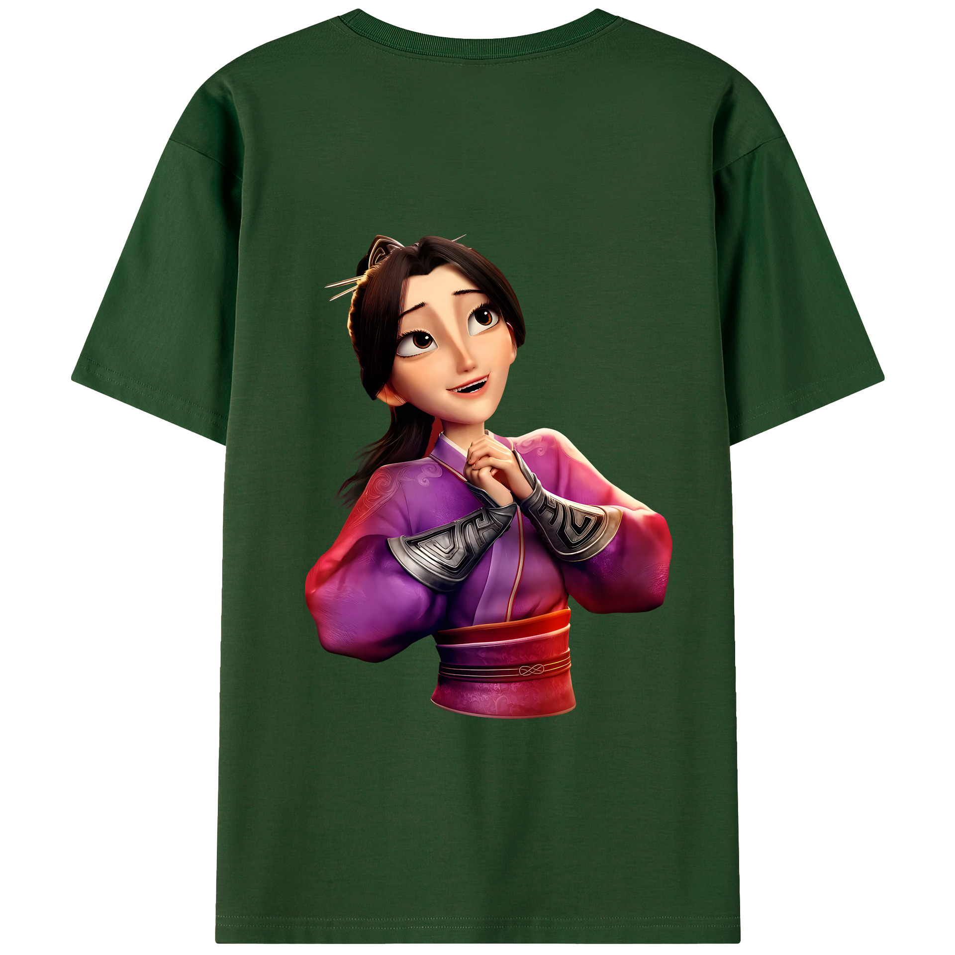 （画像用） Ne Zha 2 ナタ 魔童の大暴れ 綿100％半袖Tシャツ（背面プリント）